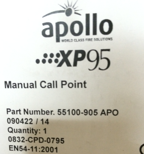 XP95 55100-905 APO manual alarm button 55100-908 Apollo apollo fire alarm