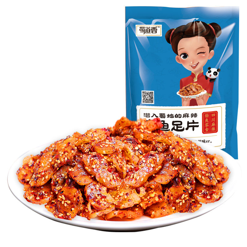【天猫超市】蜀道香 麻辣章鱼足片88g川味鱿鱼足辣爽海鲜零食小吃