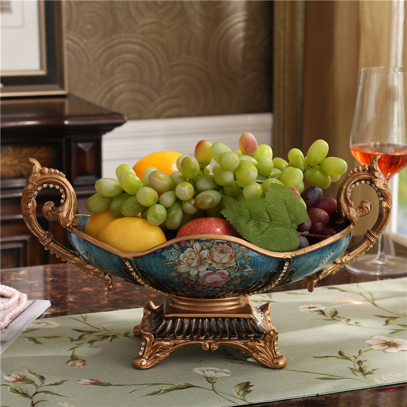 Fruit Plate for Living Room, Modern European-Style Coffee Table Resin Home Decor, Decorative Crafts, Large Wedding Gift
