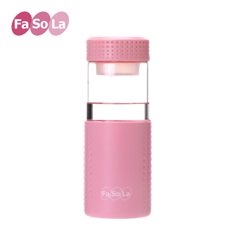 Fasola玻璃杯 创意水杯便携杯子玻璃水杯茶杯过滤带盖随手杯