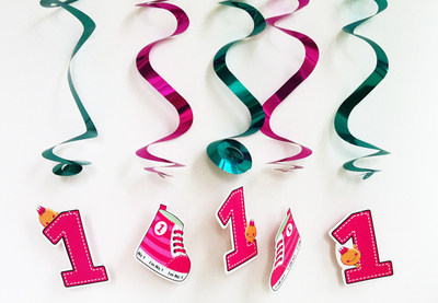 1-year-old baby girl birthday venue ornament pendant pendant background arrangement One-year-old spiral pendant decorative pull bar