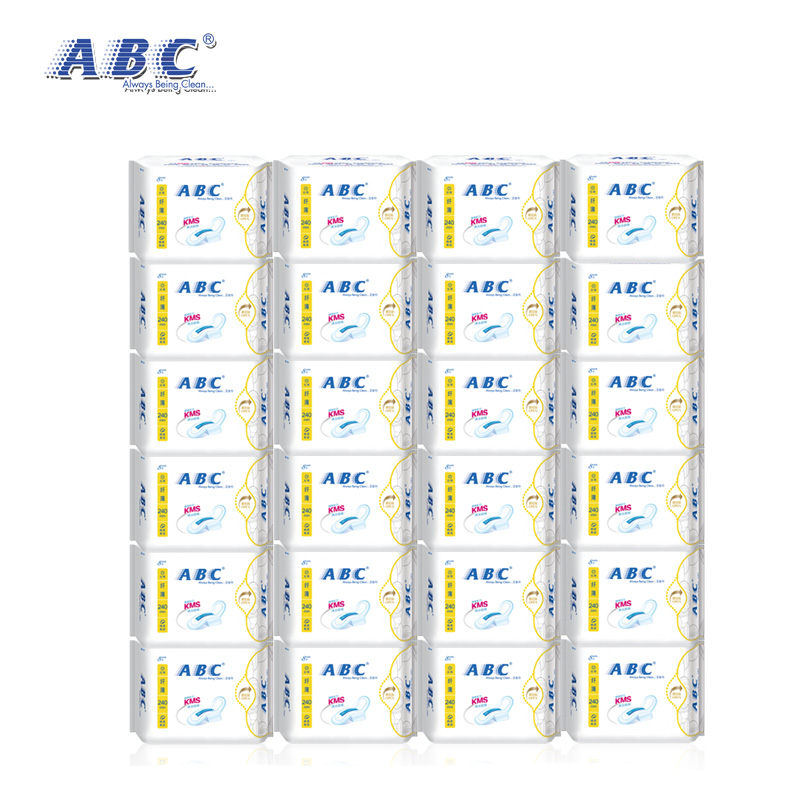 ABC卫生巾日用纤薄棉柔排湿表层超吸蓝芯KMS健康配方24包