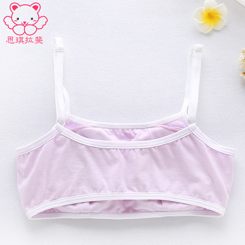 Girls bra without steel ring puberty girls underwear 10-13-15 years old middle school students sling bra