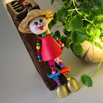 Yunnan ethnic handmade pendant straw hat smiley face sunny doll pendant bag hanging car hanging tourist attraction souvenir