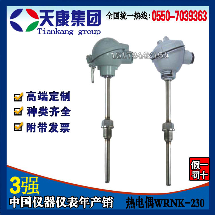 Anhui Tiankang Group armored thermocouple WRNK-231 armored thermocouple K type E Type J type