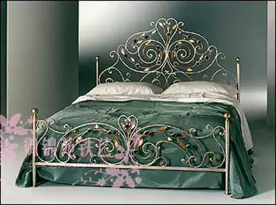 yD370 European wrought iron beds princess bed double iron bedstead 1 5 m 1 8 meters hob