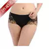 Black gold bra matching large size underwear women's corset underwear pure cotton cotton hip mid-waist flat angle sexy black