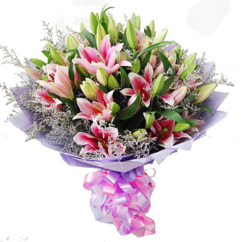 黑河伊春文登香水百合花束大庆同城鲜花速递朋友同事领导长辈礼物