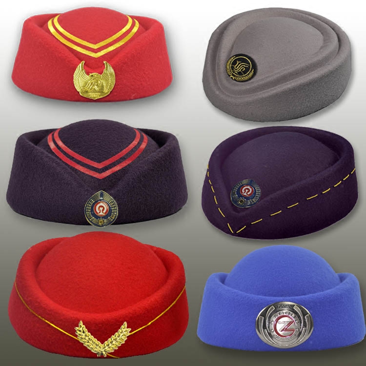 Size Dome flight attendant hat high-speed rail flight attendant hat Bailey women's flight sister hat stage team performance gift hat