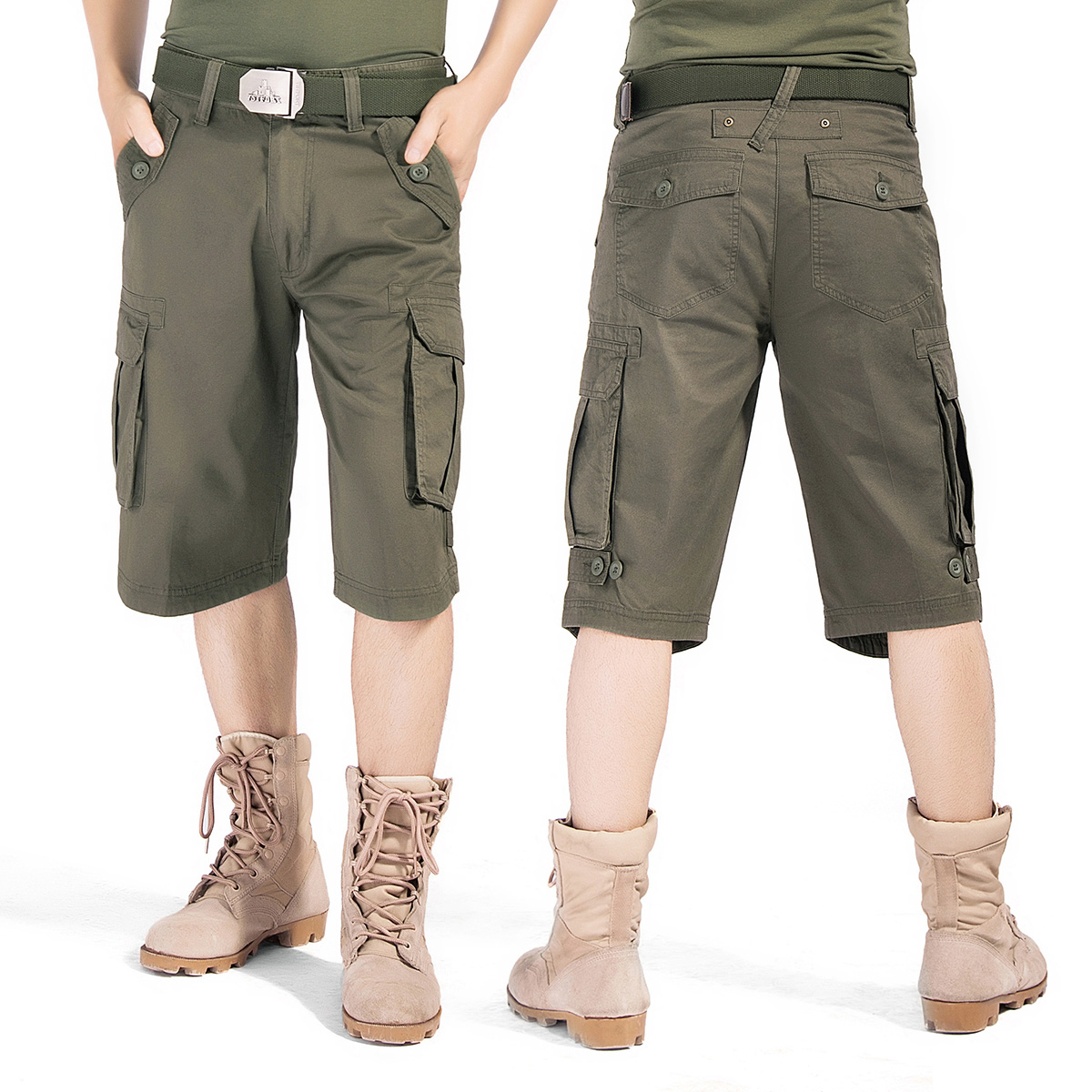 Summer tooling pants outdoor casual military fan five-piece pants thin loose shorts multi-pocket straight five-piece pants camouflage