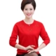 Mẹ mặc áo len dệt kim chạm đáy áo len mùa thu đông cộng với phân bón XL áo len nữ trung niên áo dạ trung niên Phụ nữ cao cấp