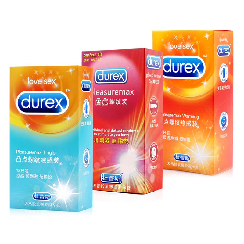 杜蕾斯 凸点螺纹系列三款12只装 热感冷感安全套 成人情趣用品LP