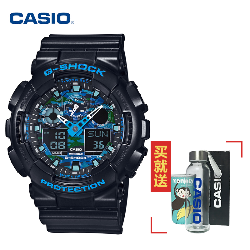 正品casio卡西欧g-shock手表GA-100CF/MM/CB运动防水学生石英男表