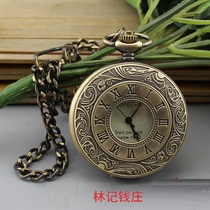Roman Bronze Retro Skeleton Mechanical Watch Pocket Watch Pocket Watch Mens and Womens Mechanical Pocket Watch Gift