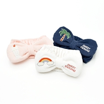 Sweet ice cream sweet towel embroidered cotton hair tie bow wide hair band