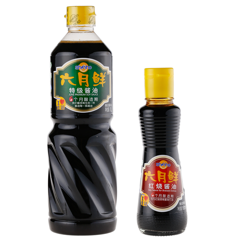【天猫超市】欣和 六月鲜特级酱油1L+六月鲜红烧酱油160ml 组合装