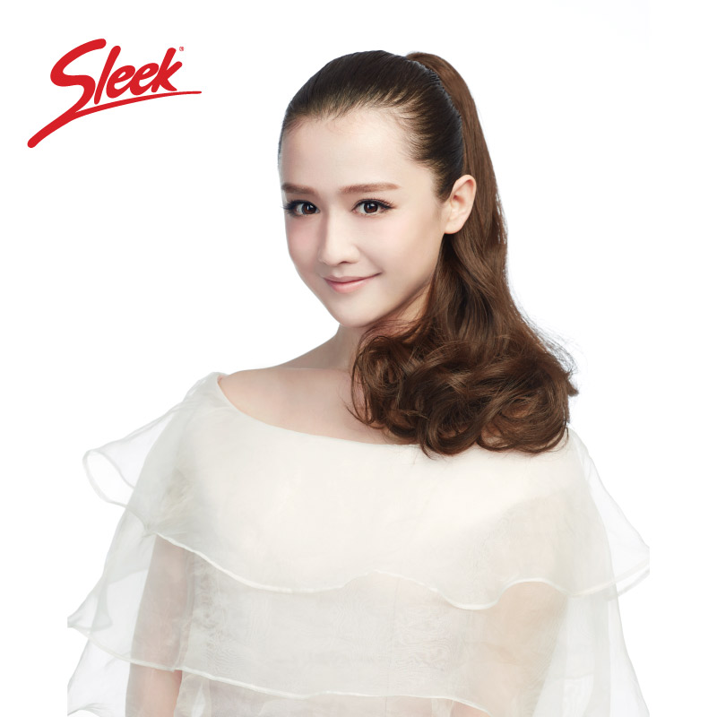 sleek假发女士青春时尚蓬松长卷发大波浪抓夹式逼真假发马尾5008