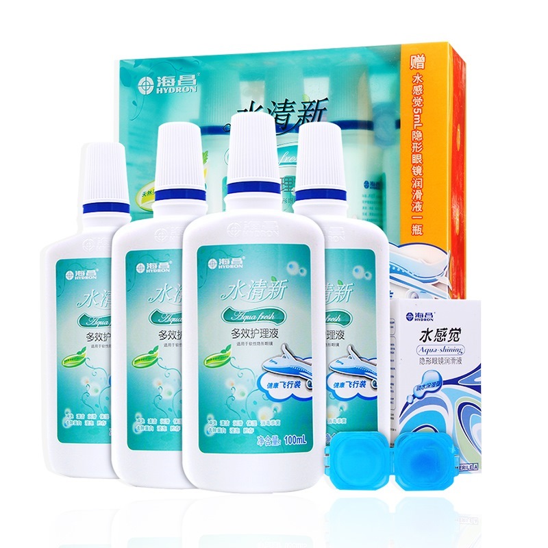【买一赠四】海昌水清新隐形眼镜护理液美瞳药水100ml*4