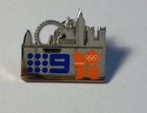 2012 London Olympic Games Badge Olympic Media Badge Australian Channel 9 Badge Orange LOGO