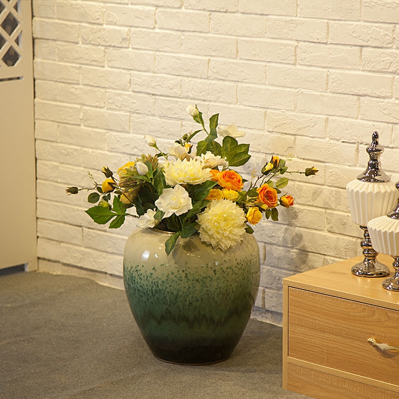 Jingdezhen ceramic garden hotel club restaurant of large vases, flower implement of new Chinese style flower sitting room big furnishing articles