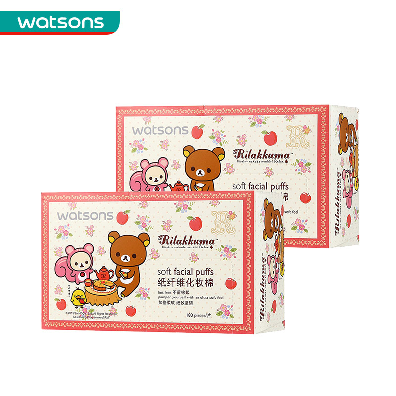 Watsons/屈臣氏 组合价 纸纤维化妆棉180片(轻松熊)*2件