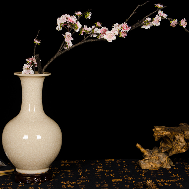 Z017 jingdezhen ceramics archaize borneol crackle vase household handicraft furnishing articles apricot flower arranging the living room