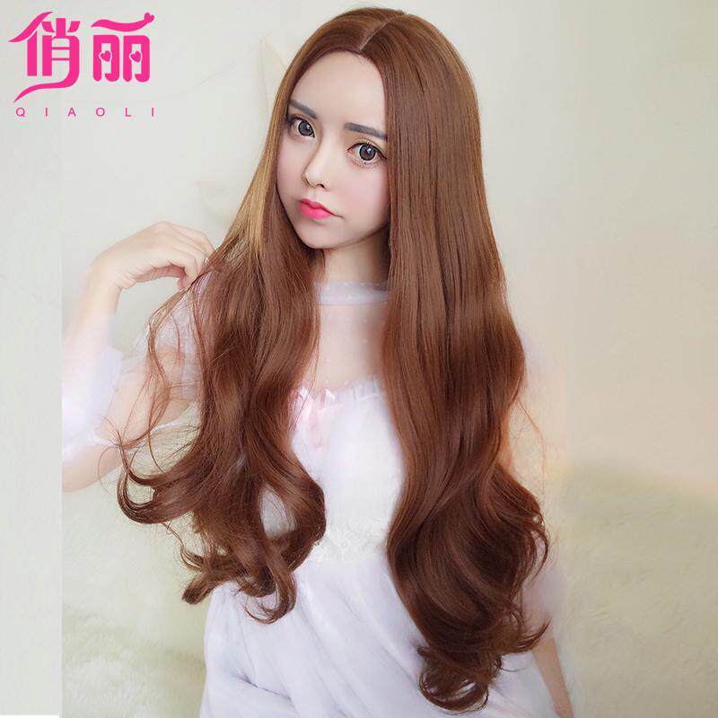 假发女中长卷发大波浪梨花头自然头皮逼真仿真中分刘海时尚假发0