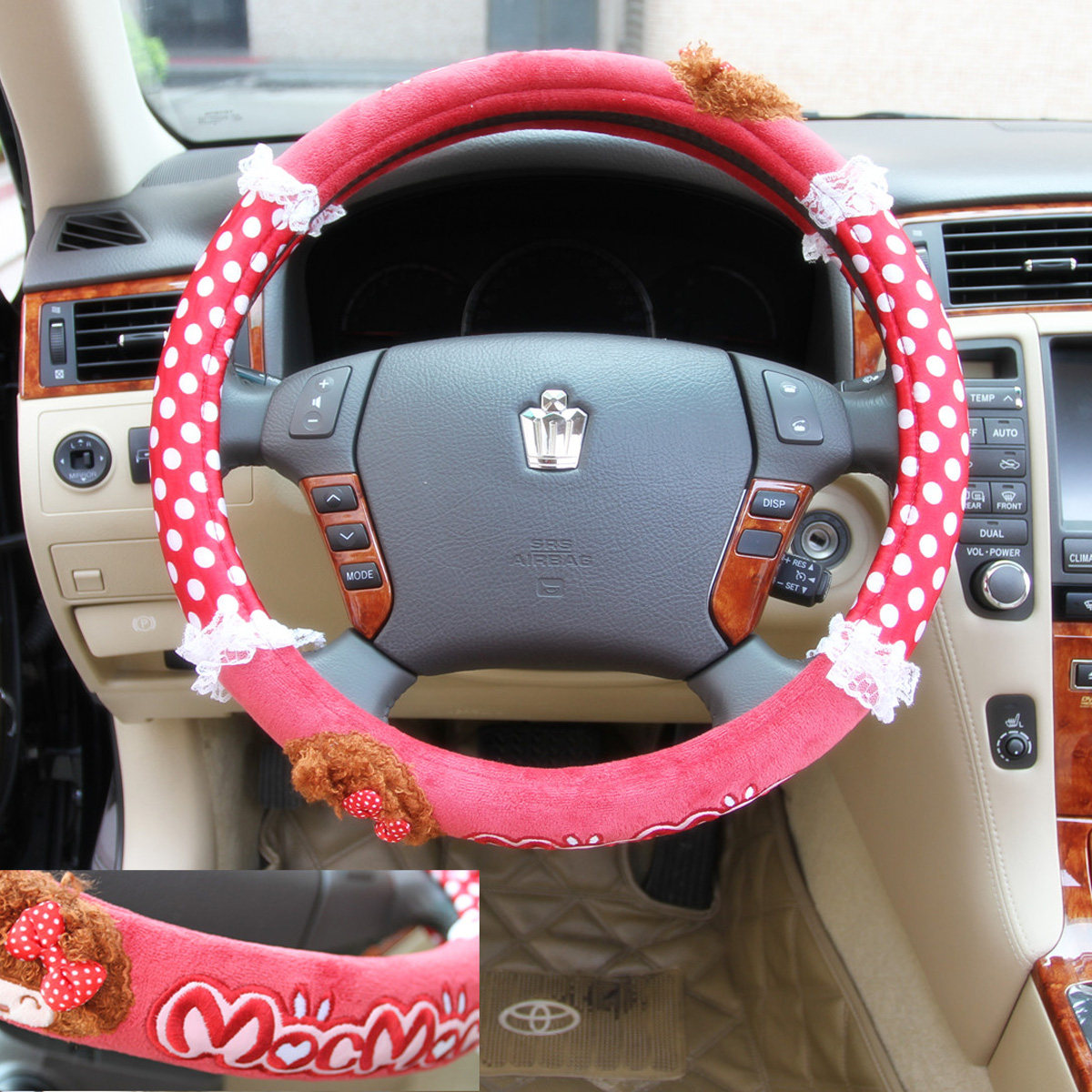 摩丝娃娃 四季通用汽车方向盘套 卡通可爱女性夏季车用防滑把套