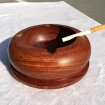 Myanmar rosewood mahogany ashtray living room solid wood round ashtray smoking set big fruit rosewood wood carving crafts