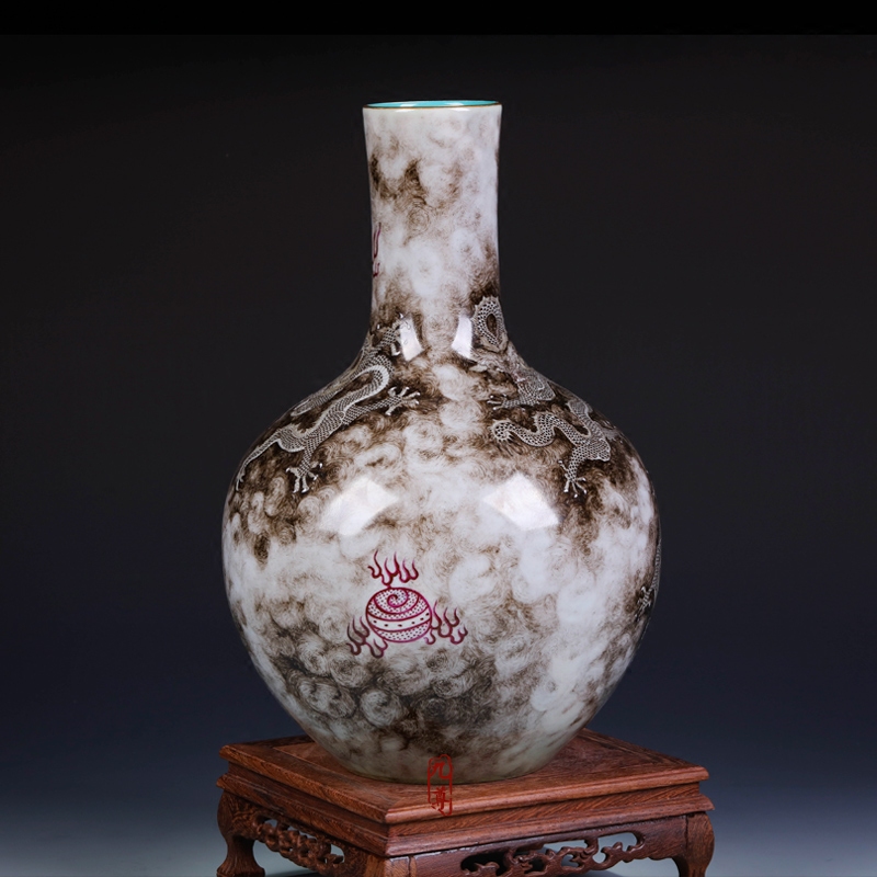 Jingdezhen ceramics color ink see colour imitation the qing qianlong hand - made vases, home decoration crafts are sitting room