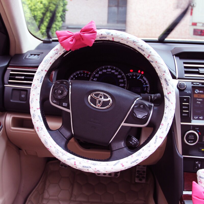 摩丝娃娃 印花女士方向盘套 四季通用可爱卡通防滑车把套汽车用品