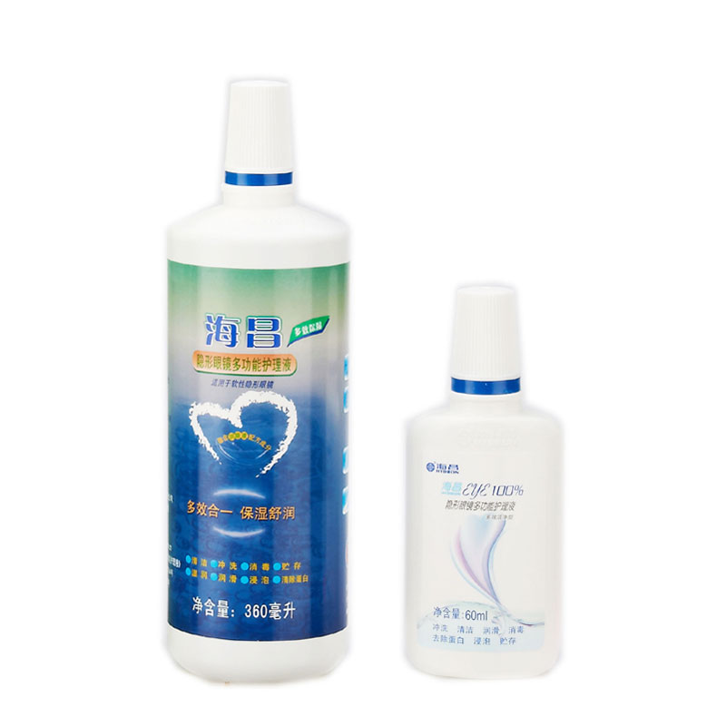 海昌隐形眼镜护理液  多效保湿美瞳护理液360ml+EYE60ml  rk