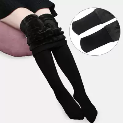 Autumn and winter one padded pantyhose plus velvet leggings seamless jumpsuit women's stockings flesh color warm socks