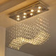 Rectangular Crystal Chandelier Restaurant Chandelier Creative and Personalized Modern Minimalist Bar Dining Room Dining Table Three-Head Living Room Lighting Fixtures