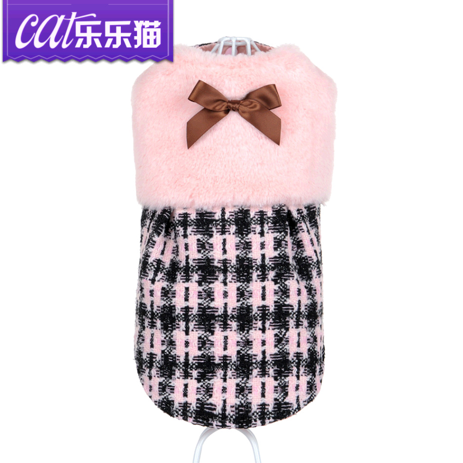 小香风猫咪毛绒 小猫咪衣服秋冬装保暖两脚装加厚休闲宠物衣服
