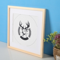 Square solid wood photo frame diamond picture frame hanging wall 12 inch 33 × 33 38 × 38 60 rice paper framed Chinese picture frame