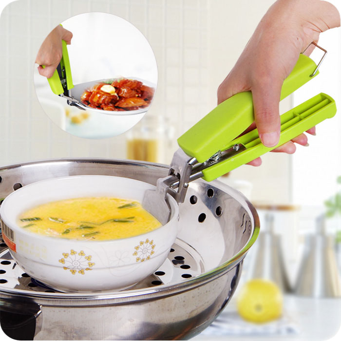 Stainless Steel Anti-Scalding Bowl of Bowl Steam Clip Bowls Instrumental Tinder Plate Clips Kitchenette Small Tools Utensils Items Department Store God