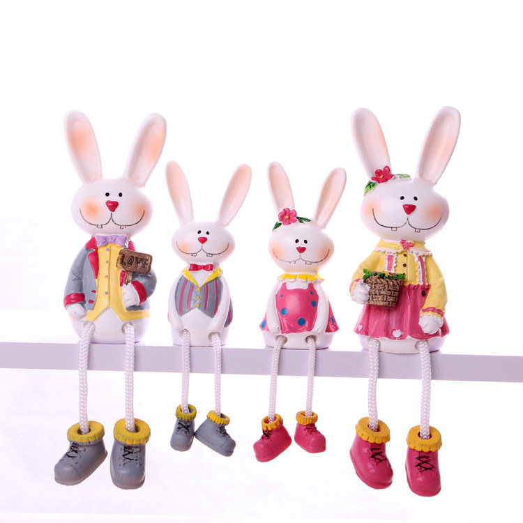 Miffy rabbit hanging foot doll A creative resin doll Personality handicrafts living room trinkets ornaments