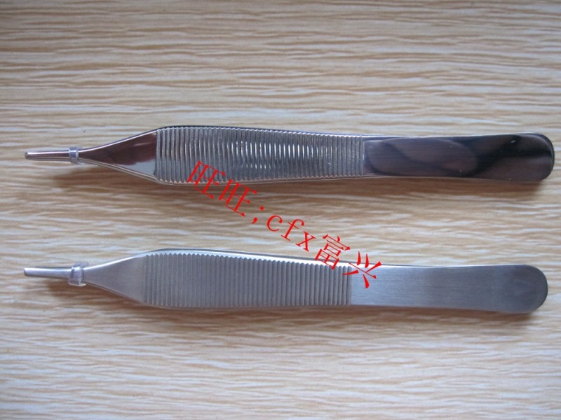 Stainless steel medical tweezers Edison forceps cosmetic plastic forceps double eyelid wide handle tweezers with teeth and Hook