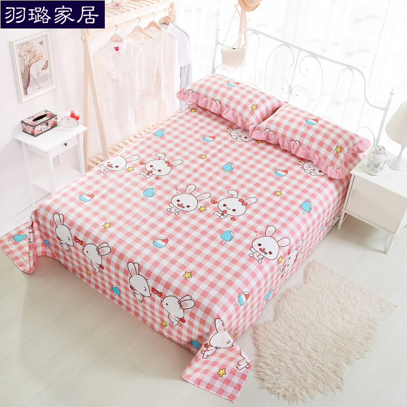 Spring and summer New products All cotton sheets Cartoon Sheets Single Piece Pure Cotton Student Children 1m1 21 8 2 m Double quilt by single