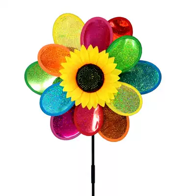 Factory direct children's toy windmill photography props double sequin sunflower Windmill