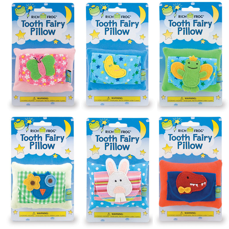 Place where the milk teeth can be deposited ~ Rich Frog Tooth Fairy small pillow baby Dairy tooth collection Package pillow