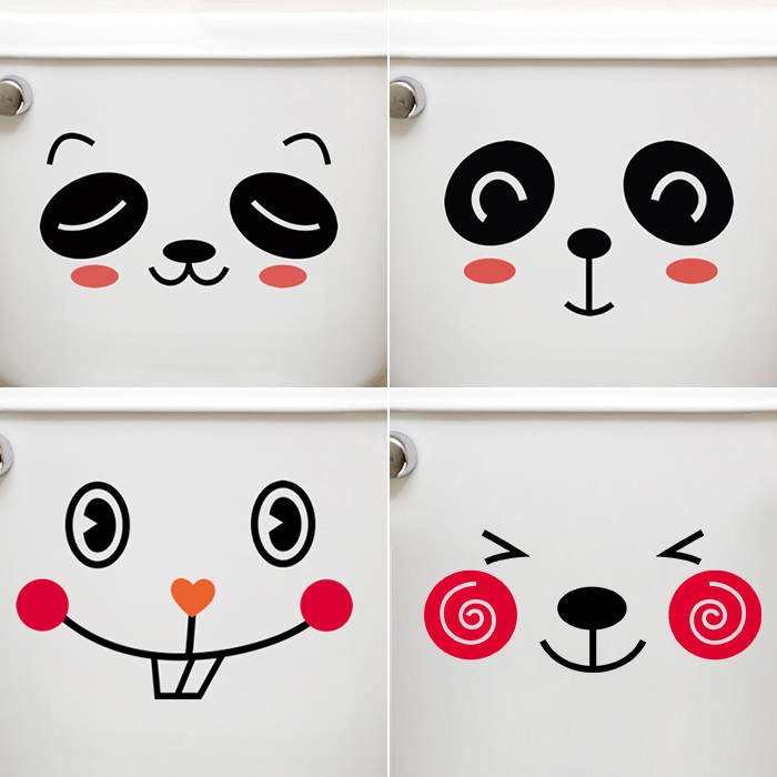Wall stickers expression stickers cartoon animals children's room bathroom toilet decoration stickers home decoration stickers toilet powder room