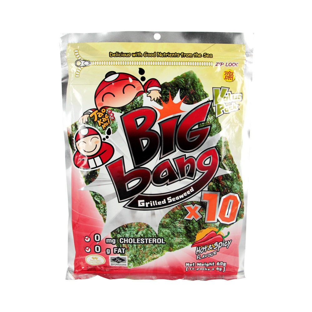 【天猫超市】 泰国进口海苔 小老板大片紫菜（香辣味）60g/包