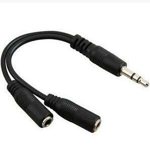 云辉 3.5mm 双声道插座 三节 一分二延长线 1拖2转换头