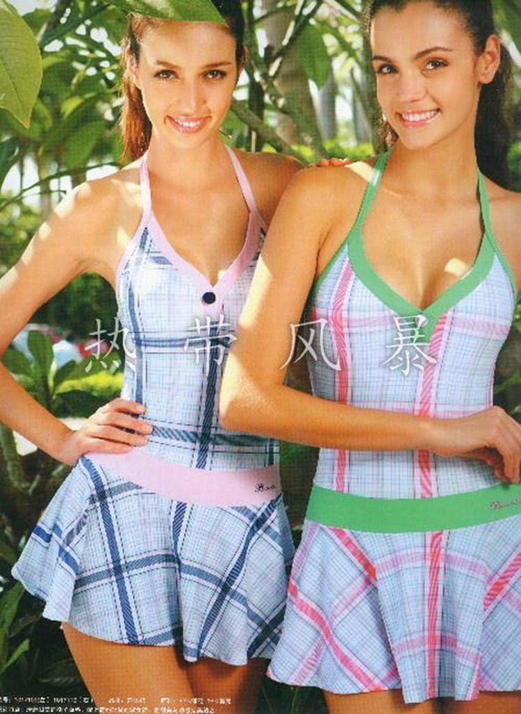 Special Qingkura brand Pauzda spa fresh and conspicuic slim fit swimsuit swimsuit woman 1017109 left pink Blue