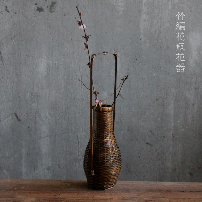 Bamboo Flower Ware Flower Arrangement Fields Garden Zen Handmade Retro tea Road Pendulum Pieces Daily Flower Arrangement Outlet
