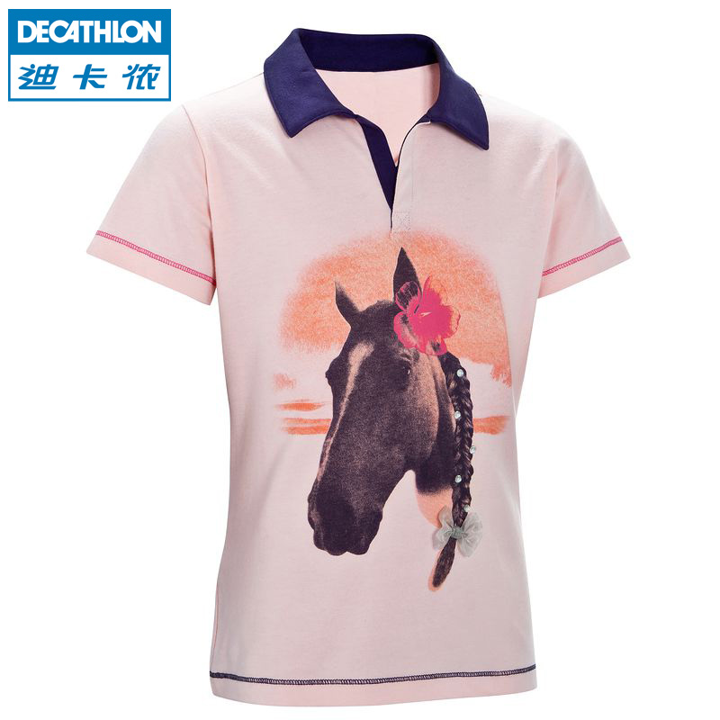 迪卡侬 儿童T恤童装POLO衫女童夏季短袖 FOUGANZA