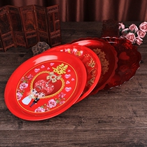 Wedding supplies wedding fruit plate happy sugar plate acrylic smoking plate big red iron plate wedding wine tray respect tea set