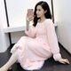 Váy ngủ nữ mùa đông công chúa ngọt ngào dễ thương phiên bản Hàn Quốc của flannel mùa thu và mùa đông san hô lông cừu đồ ngủ dài dày nhà váy nhung cao cấp Đêm đầm